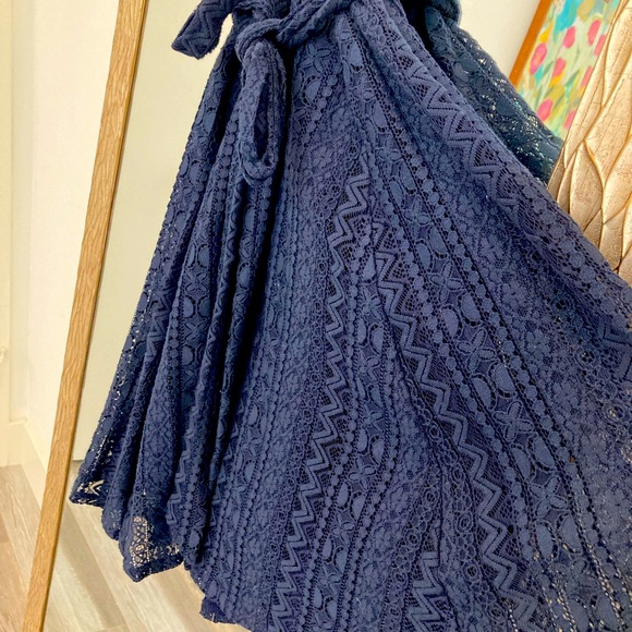 Aqua Cotton Lace Dress with Slip - Picture 6 of 8